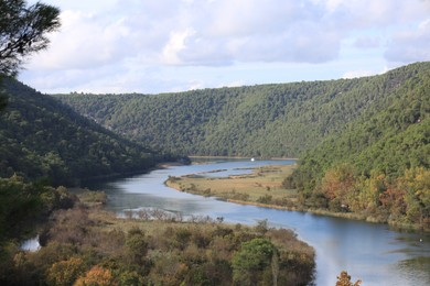 Picturesque view of beautiful river in mountains