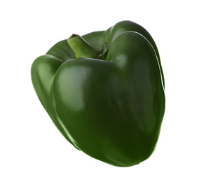 Raw green bell pepper isolated on white