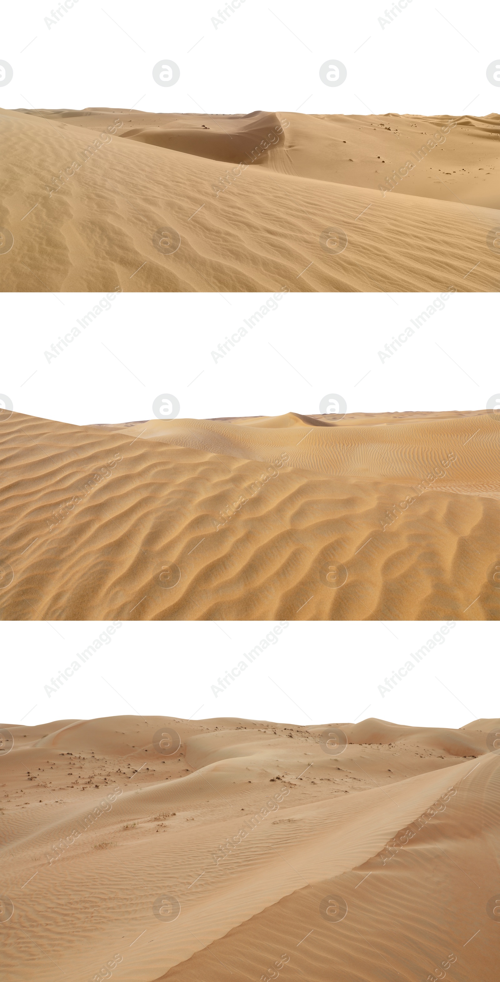 Image of Collage with photos of hot sand dunes