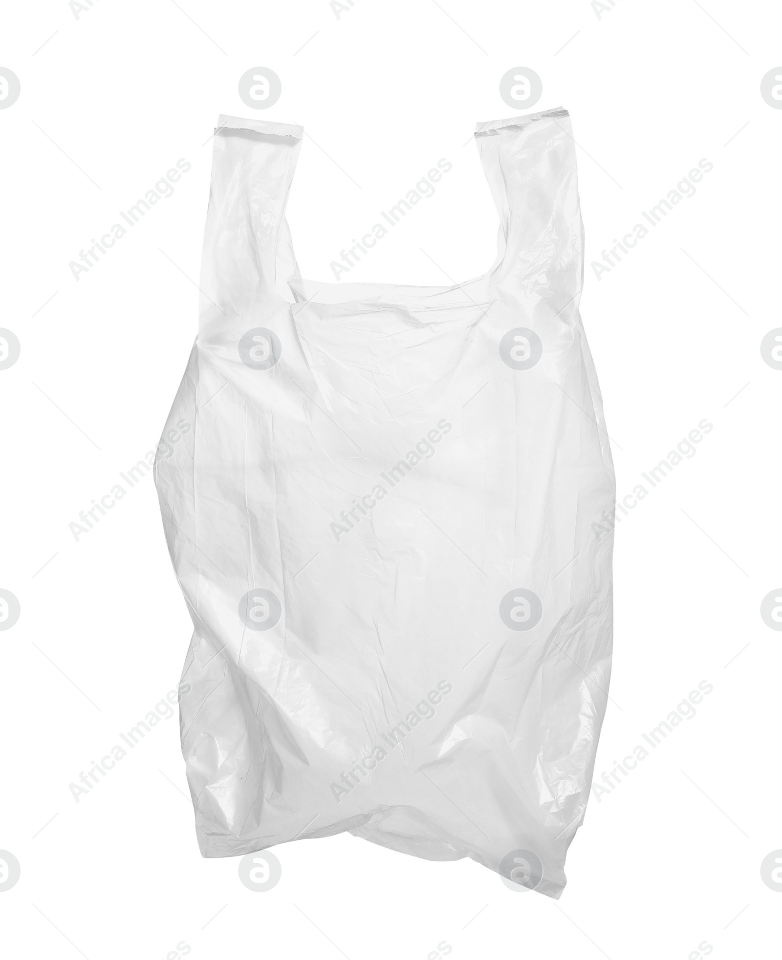 Photo of One empty plastic bag isolated on white