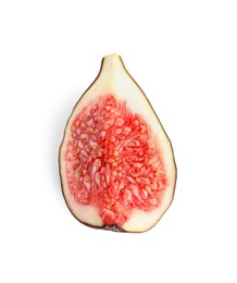 Photo of Piece of fresh fig isolated on white, top view