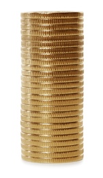 Photo of Stack of coins on white background. Investment concept