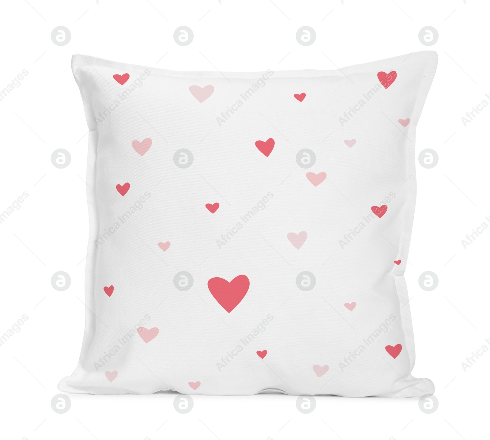 Image of Soft pillow with cute print isolated on white