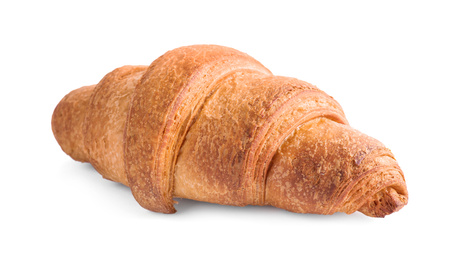 Photo of Tasty fresh crispy croissant isolated on white