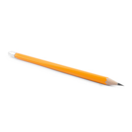 Photo of Graphite pencil with eraser isolated on white