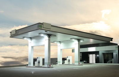 Image of Modern gas filling station beside the road