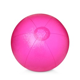Photo of Inflatable pink beach ball isolated on white