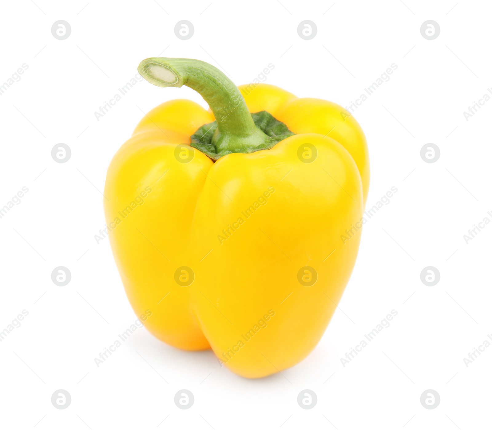 Photo of Ripe yellow bell pepper isolated on white