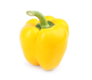 Photo of Ripe yellow bell pepper isolated on white