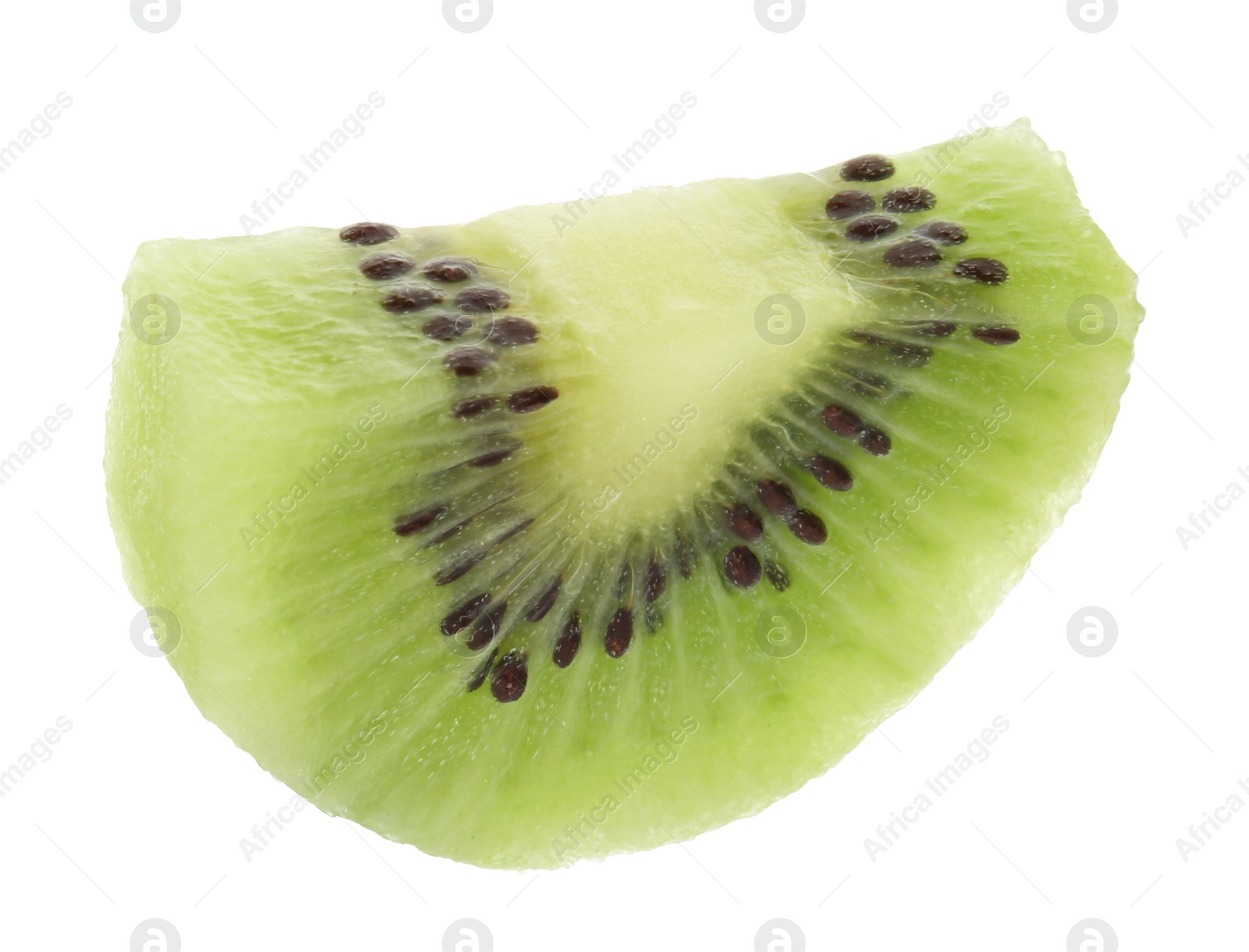 Photo of Slice of fresh kiwi on white background