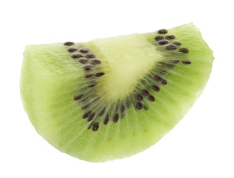 Photo of Slice of fresh kiwi on white background