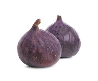 Photo of Whole ripe fresh figs isolated on white