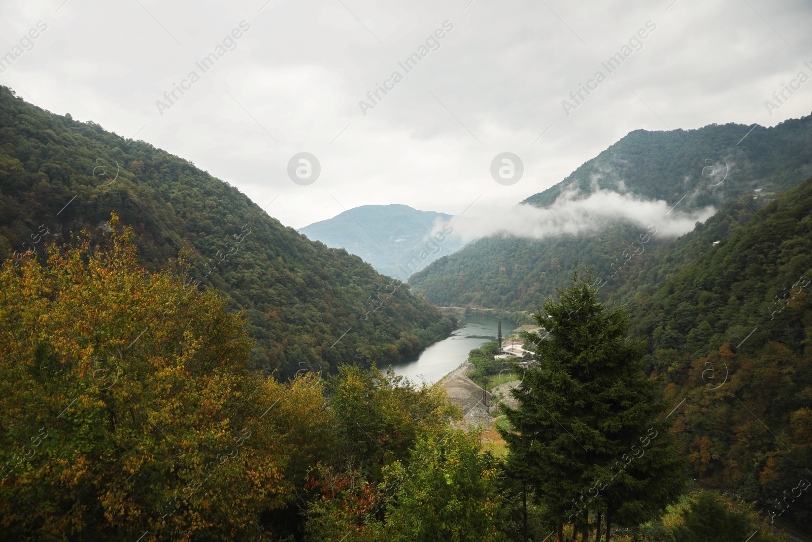 Photo of Picturesque view of beautiful river in mountains