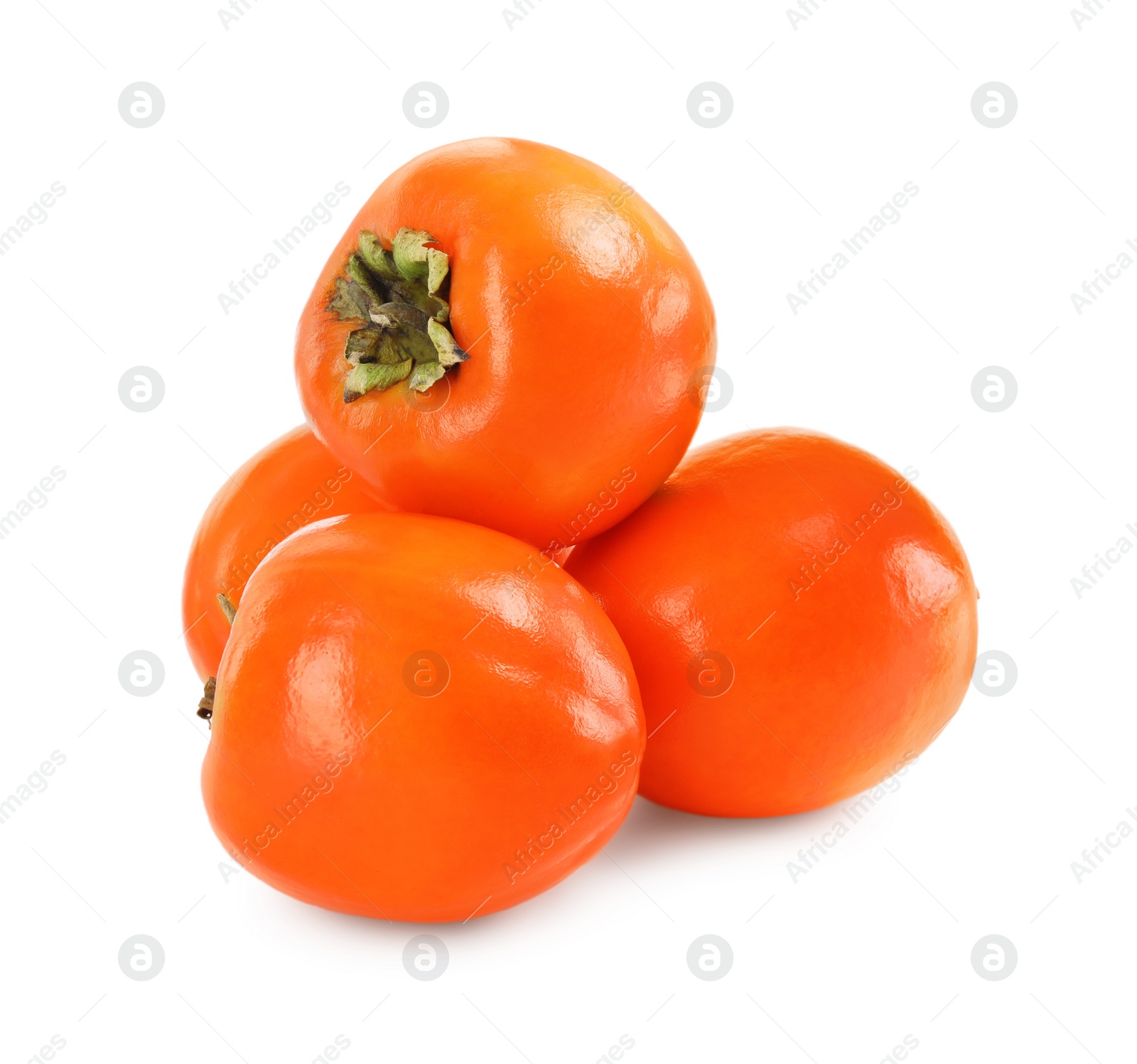 Photo of Delicious ripe juicy persimmons isolated on white