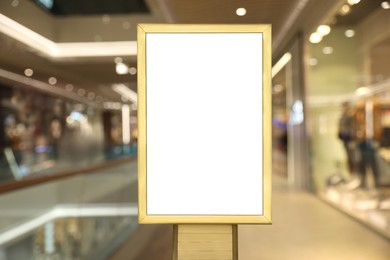 Image of Blank advertising board in shopping mall. Space for text