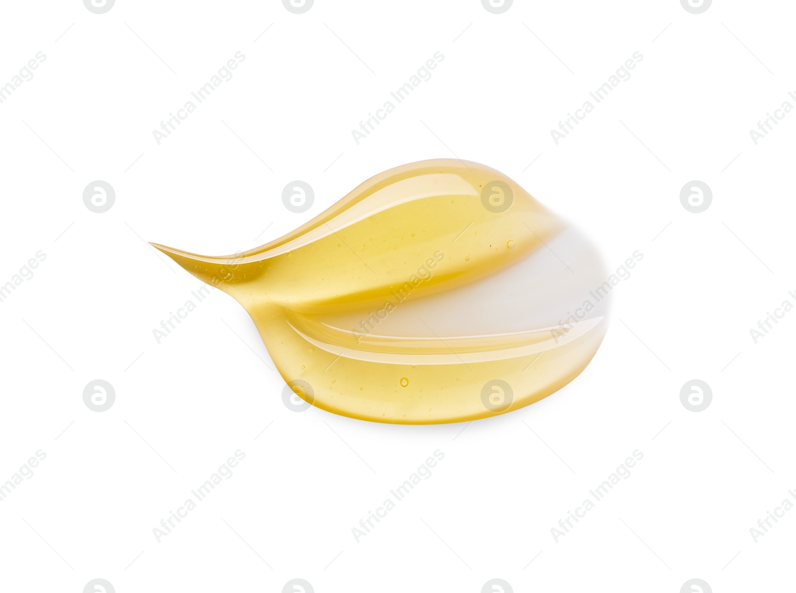 Photo of Delicious fresh honey isolated on white, top view