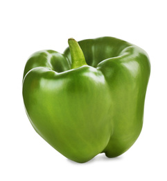 Photo of Ripe green bell pepper isolated on white