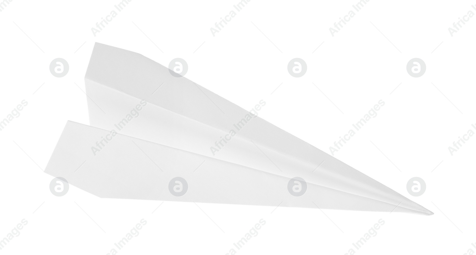 Photo of One handmade paper plane isolated on white