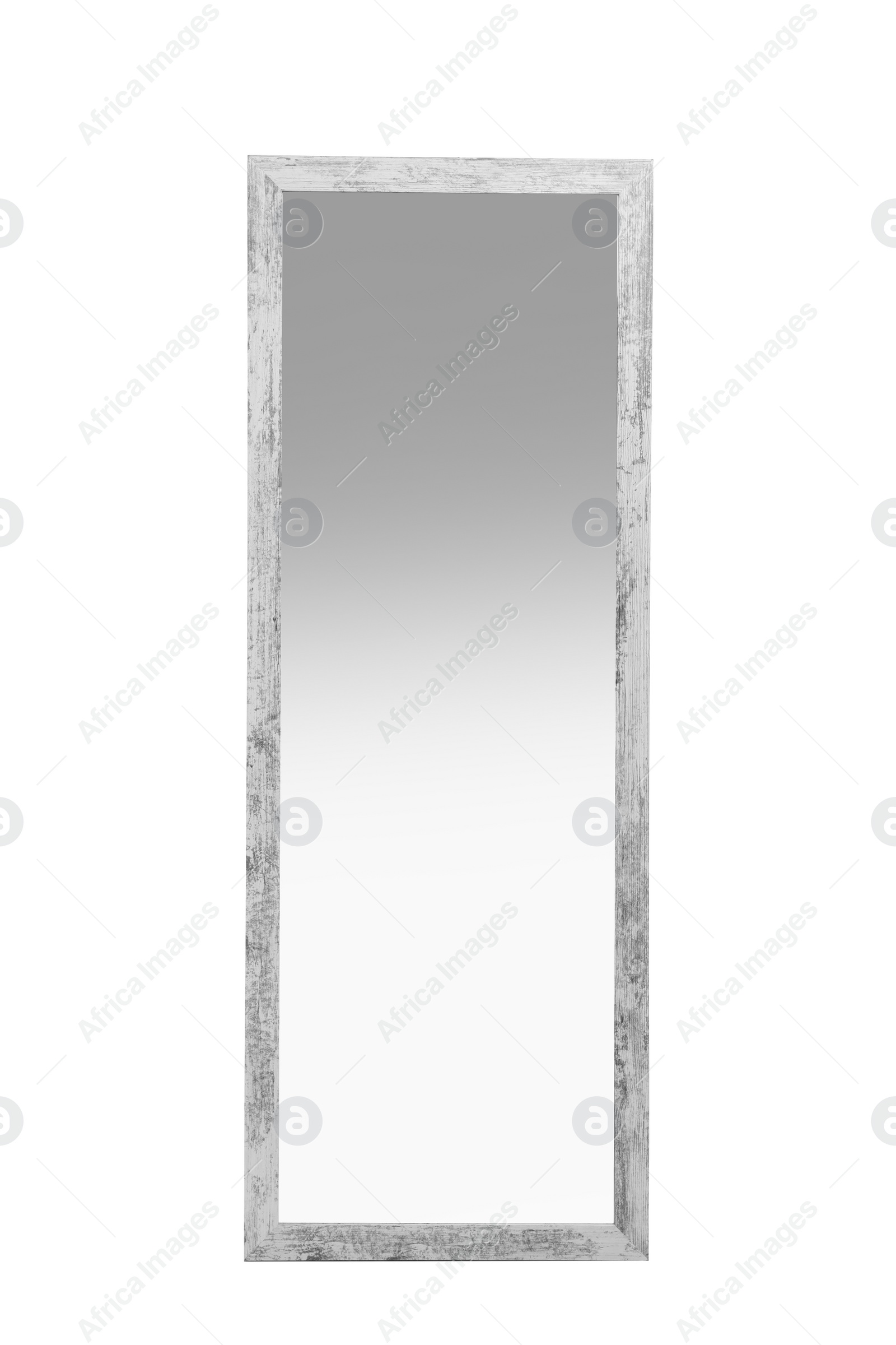 Photo of Beautiful large mirror isolated on white. Home decor