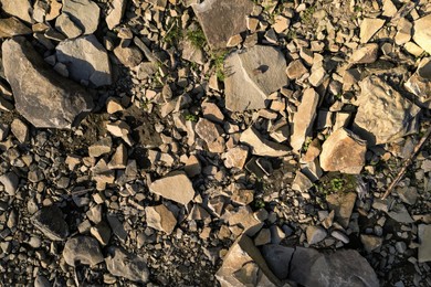 Aerial view of rocky terrain. Drone photography