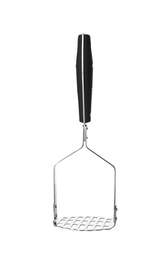 Photo of Potato masher on white background. Kitchen utensils