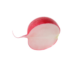 Piece of fresh ripe radish isolated on white