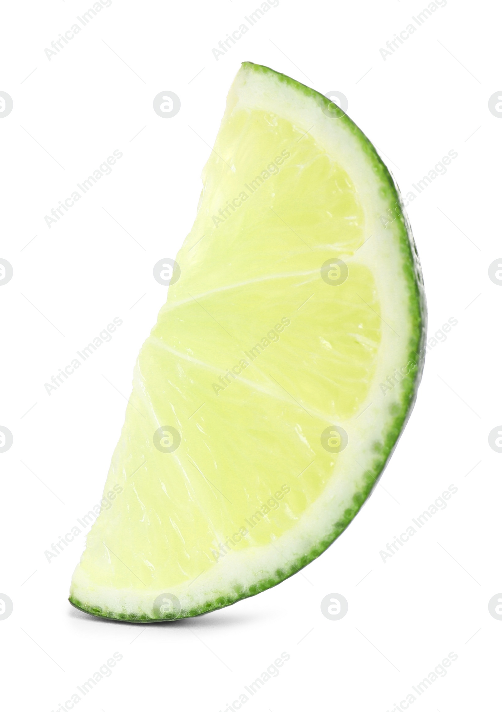 Photo of Slice of fresh ripe lime isolated on white