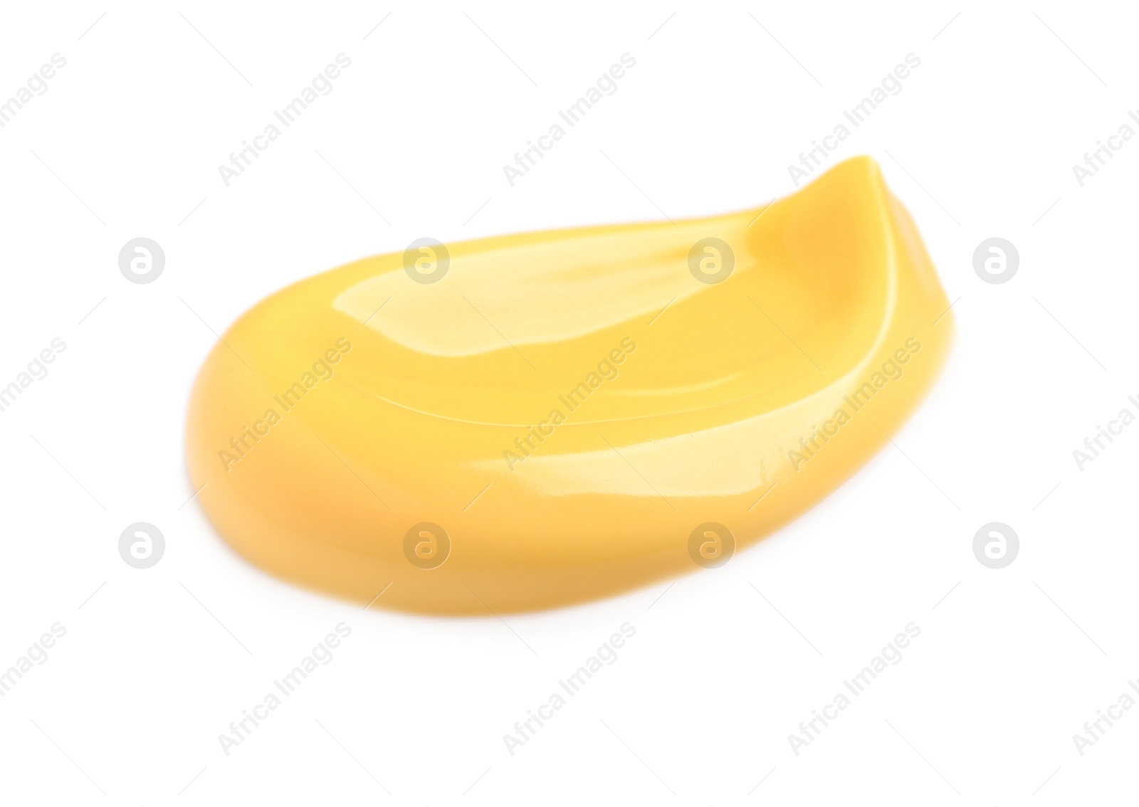 Photo of Smear of delicious melted cheese isolated on white