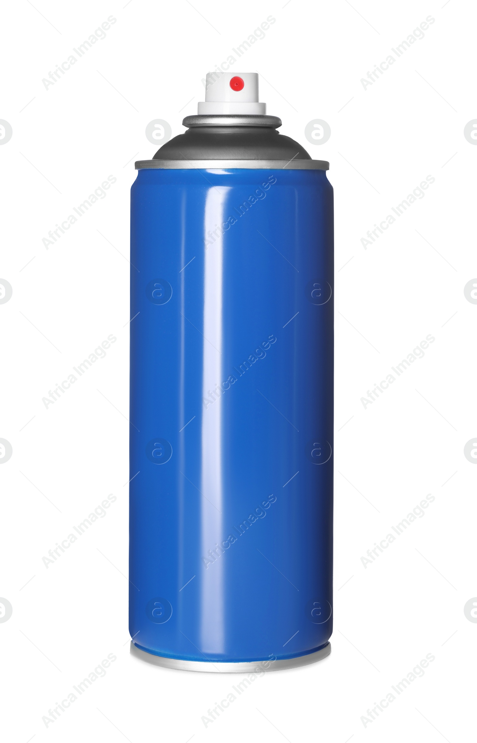 Photo of Blue can of spray paint isolated on white