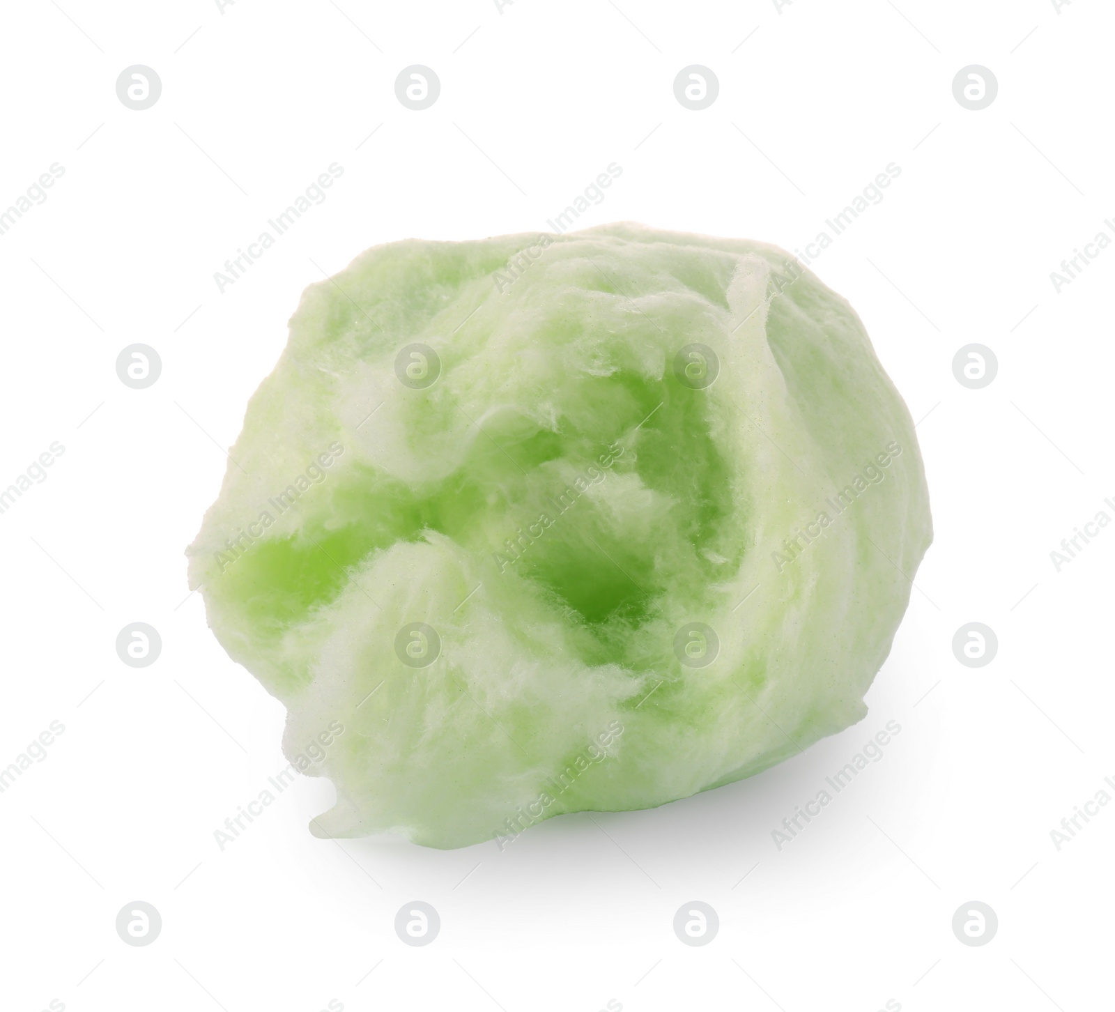 Photo of Sweet green cotton candy isolated on white