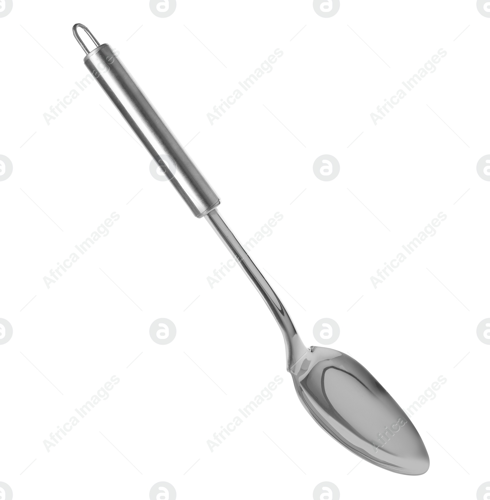 Photo of Serving spoon on white background. Kitchen utensils