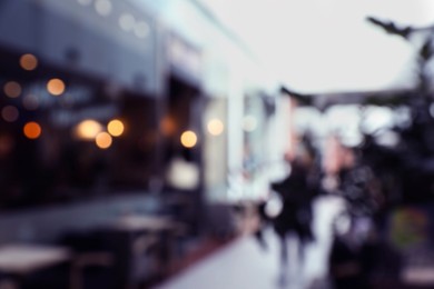 Blurred view of shopping mall interior. Bokeh effect