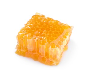 Photo of Natural honeycomb with tasty honey isolated on white