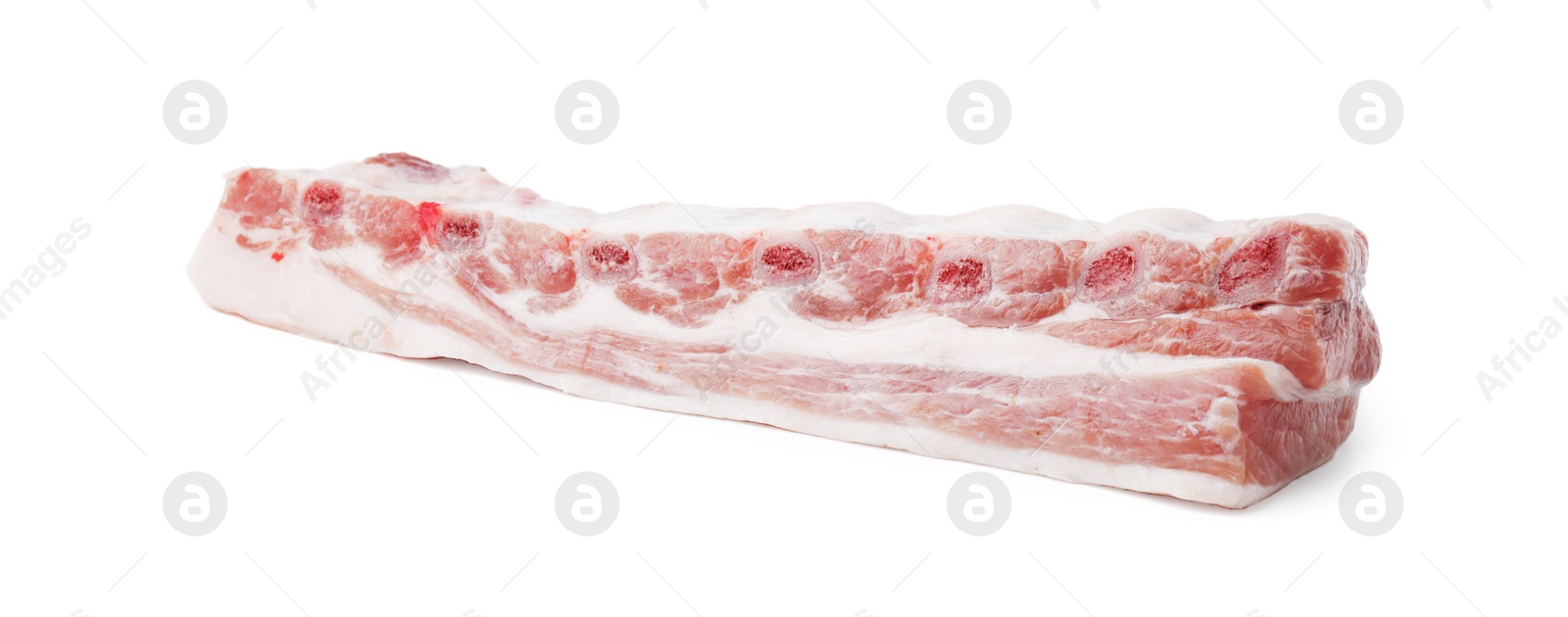 Photo of Fresh raw pork ribs isolated on white