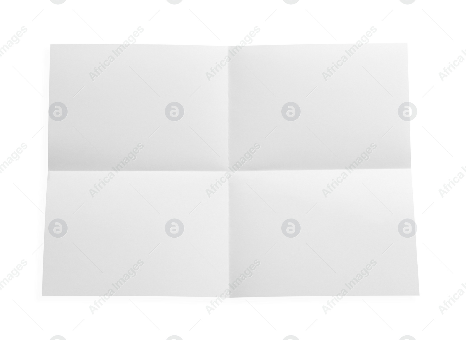 Photo of Blank sheet of paper with creases, top view