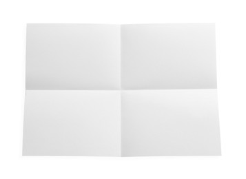 Blank sheet of paper with creases, top view