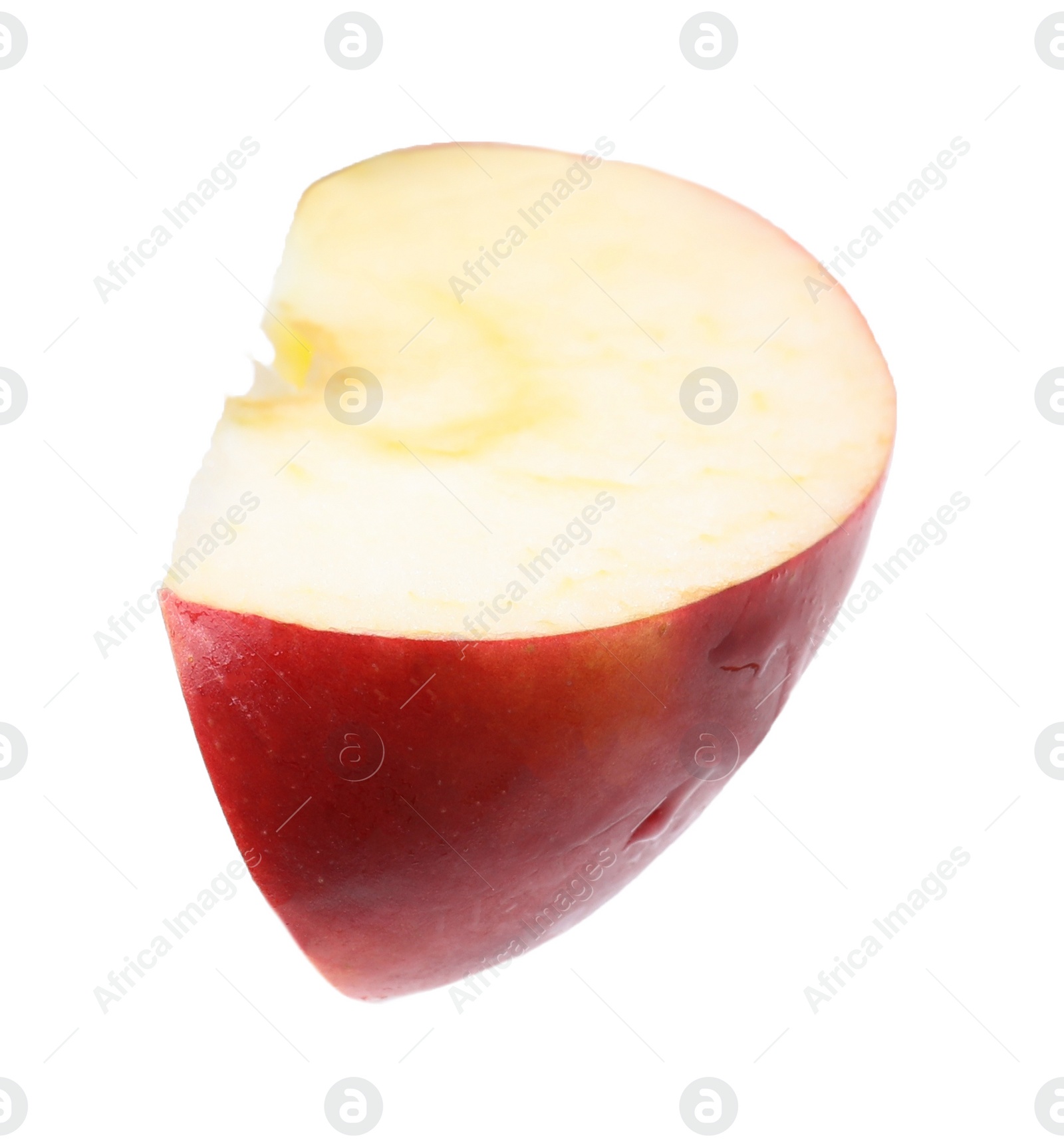 Photo of Piece of ripe red apple isolated on white