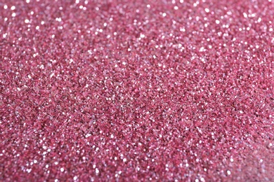 Photo of Texture of rose glitter fabric as background