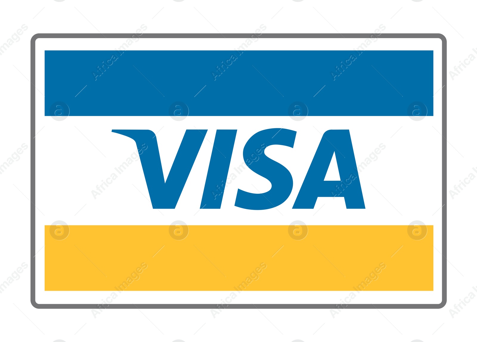 Illustration of MYKOLAIV, UKRAINE - JANUARY 18, 2021: Logotype of Visa payment system on white background, illustration