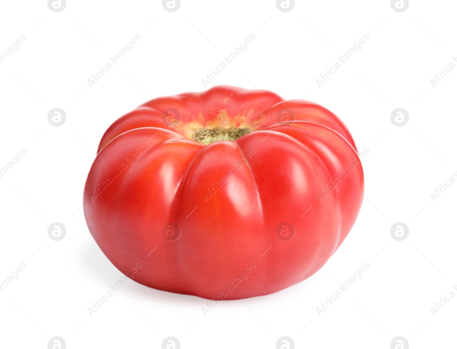 Whole ripe red tomato isolated on white Photo of Whole ripe red tomato isolated on white