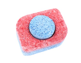 Photo of One dishwasher detergent tablet isolated on white