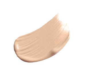 Photo of Smear of skin foundation isolated on white, top view
