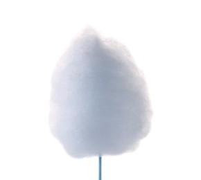 Stick with yummy cotton candy isolated on white