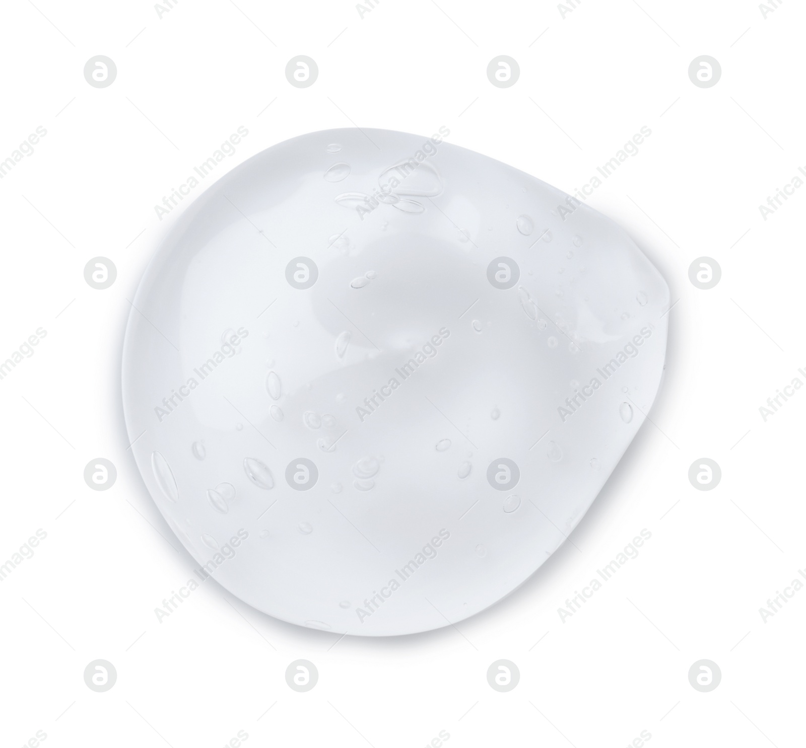 Photo of Sample of transparent cosmetic gel on light background, top view