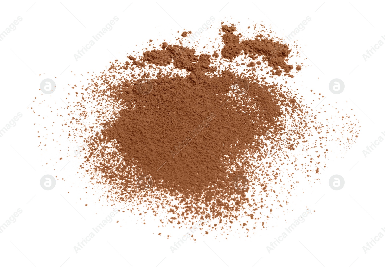 Photo of Cocoa powder on white background