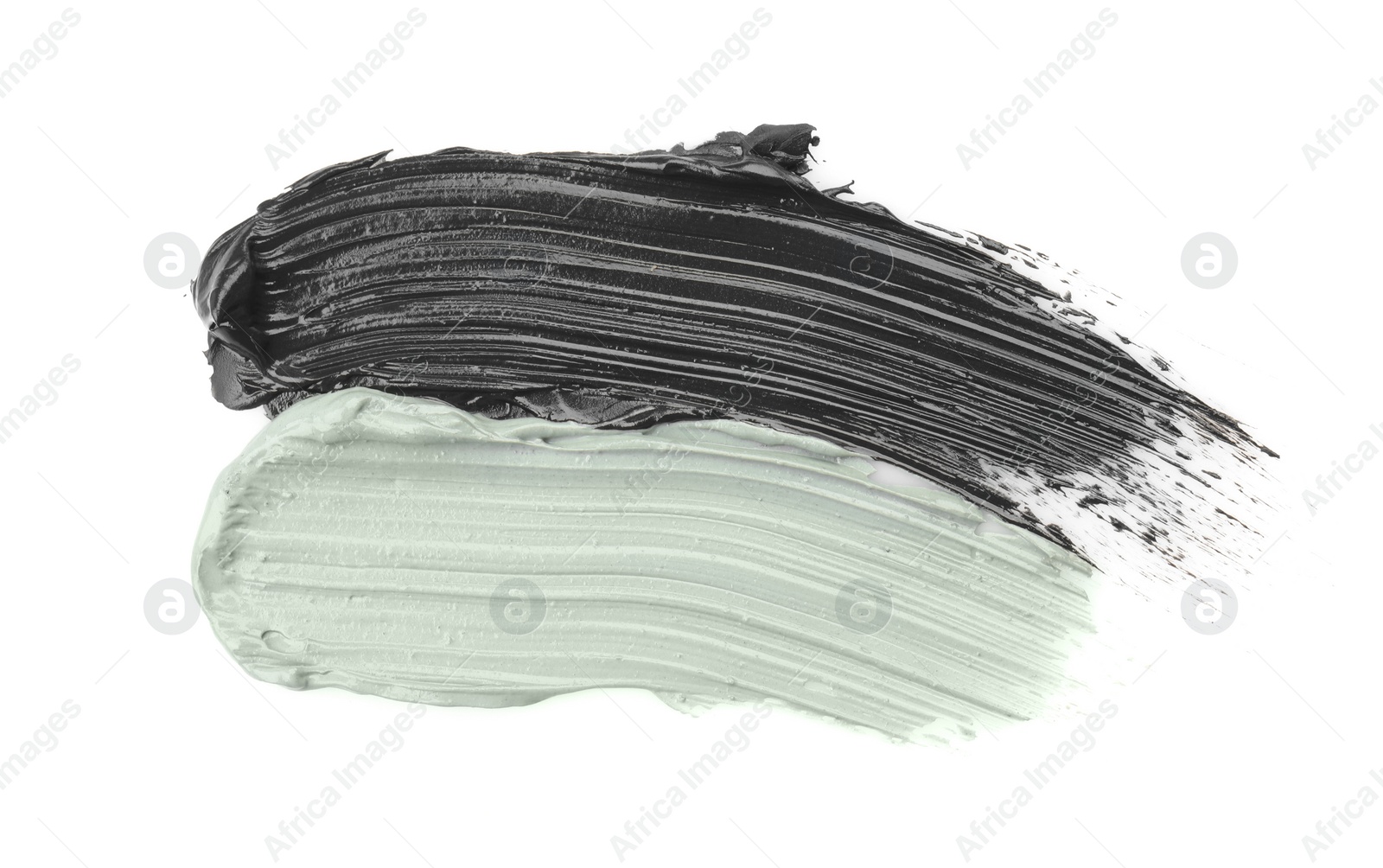 Photo of Different professional face mask smears on white background