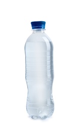 Photo of Plastic bottle with water on white background