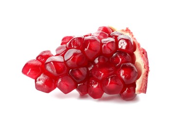 Photo of Piece of fresh pomegranate isolated on white