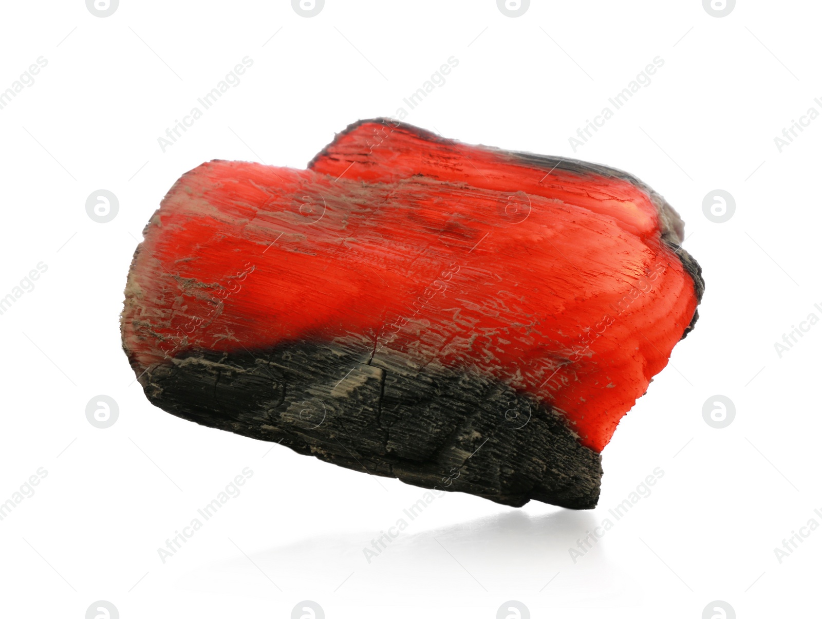 Photo of Piece of smoldering coal isolated on white