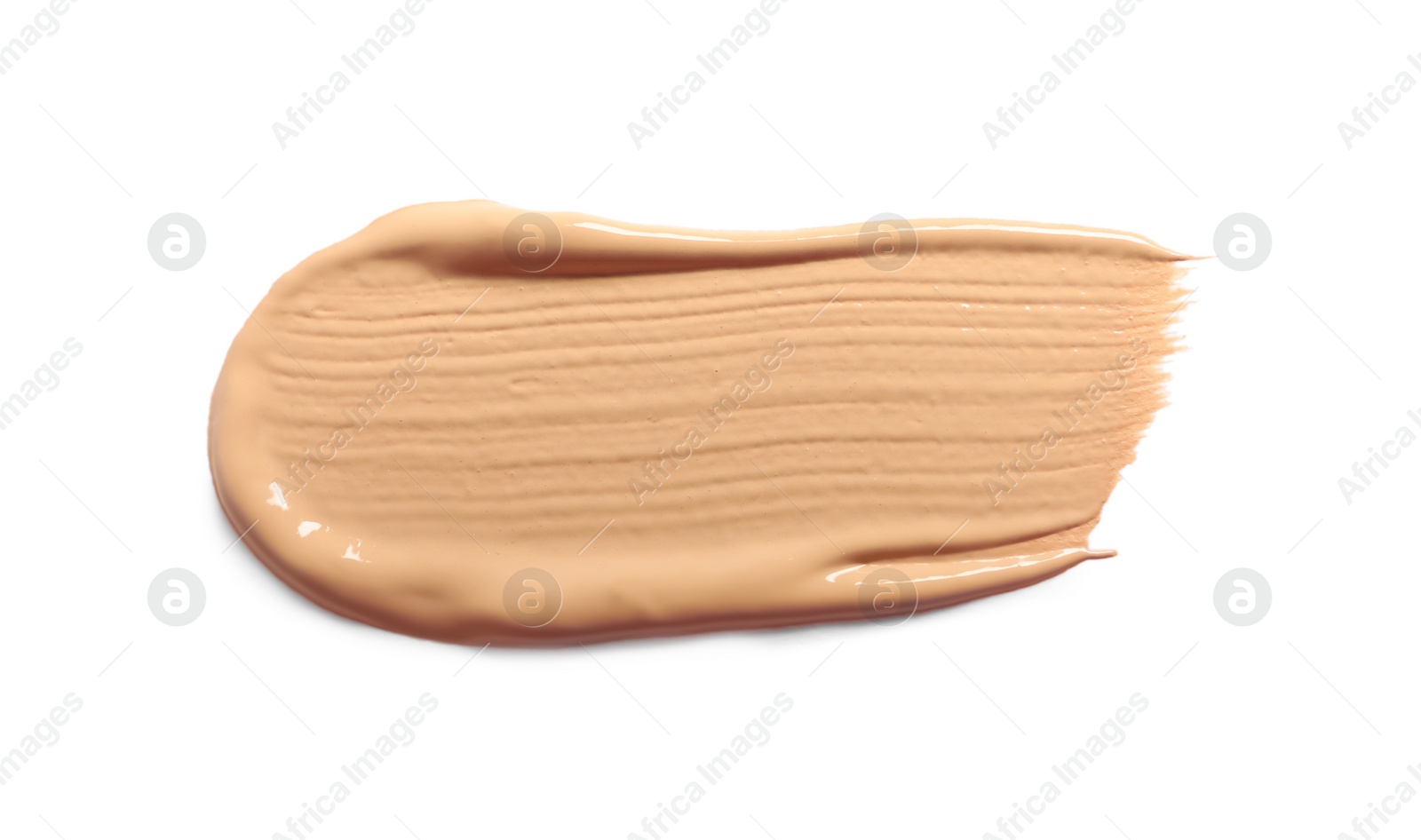 Photo of Smear of skin foundation isolated on white, top view